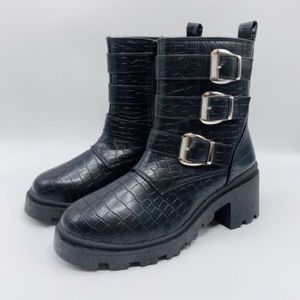 Sugar- Filo Combat Boots-black size 7